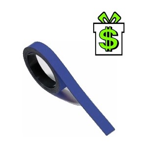 Magnetická páska MODRÁ, Magnet cena za 1 metr bm, magnetický pásek proužek MODRÝ délka 1 m, lišta z magnetické folie 100 cm