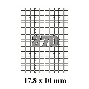 Etikety 17,8 x 10 mm na archu A4, 100 listů (samolepící labely podobné: 17 x 10 mm, 18 x 10 mm, 2 x 1 cm, 20 x 10 mm)