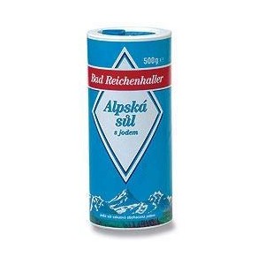 Alpská sůl s jodem, slánka 330 g jód jódem 