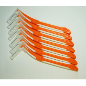 Mezizubní lomené kartáčky ML 0,4 mm zahnuté 8 ks šikmé L Ultra oranžové Kartáček zahnutý mezi zubní šikmý lomený tvar dle Spokar