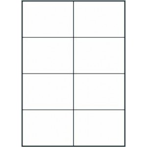 Etikety 8ks na archu A4, 105 x 74 mm, 100 listů, samolepící bílé 800 etiket