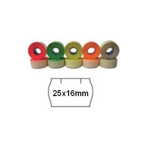 Cenové etikety do kleští CONTACT bílé oblé samolepící cenovky 25 x 16 mm, cenová etiketa 25x16mm bílá cenovka 2516