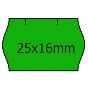 Cenové etikety do kleští CONTACT zelené oblé samolepící cenovky 25 x 16 mm, cenová etiketa 25x16mm zelená cenovka 2516
