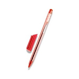 Kores K1 jednorázová kuličková tužka, Propiska ČERVENÁ náplň, Kuličkové pero tenké tenký hrot červené propisky kuličková pera