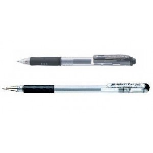 Gelový roller Pentel Hybrid černý 0,6 mm Gelová propiska hybridní černá Gelové pero černé Gelovka roler (0,5 mm)