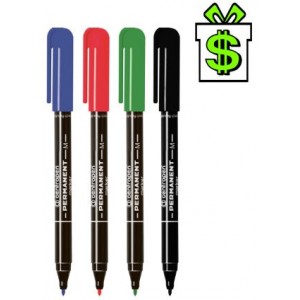Černý permanentní popisovač 1mm - 2mm tenký slabý fix Centropen černá fixa tenká slabá 2846 Permanent marker 1 mm - 2 mm