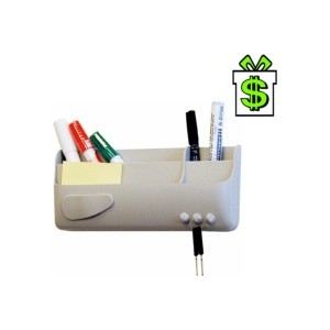 Magnetický šedý držák fixů na tabuli (kelímek odkládací přihrádka fixy popisovače Magnetická kapsa pouzdro tabule Smart box