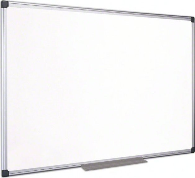 Velká magnetická bílá tabule stírací 90 x 120 cm Bi-Office v hliníkovém AL ALU 23 rámu Stíratelná nástěnka 120 x 90 cm