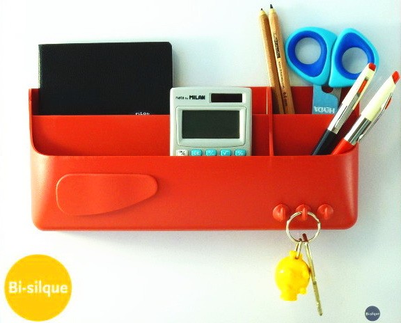 Magnetický oranžový držák fixů na tabuli (kelímek odkládací přihrádka fixy popisovače Magnetická kapsa pouzdro tabule Smart box