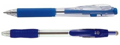 Propiska modrá gumový úchop 0,5 - 0,7 mm (modré kuličkové pero tenké tenká s gumovým úchopem držením gumové držení)