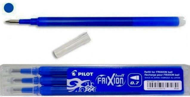 Náhradní inkoust do Frixion modrý 0,7 mm, Cena za 1 náplň modrá, přepisovatelný Pilot Roller Clicker F 0,7mm 2059 2058 2067